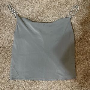 Gray Chain Strap Women's Top